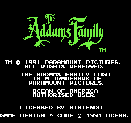 Addams Family, The (Europe) (En,Fr,De) Title Screen